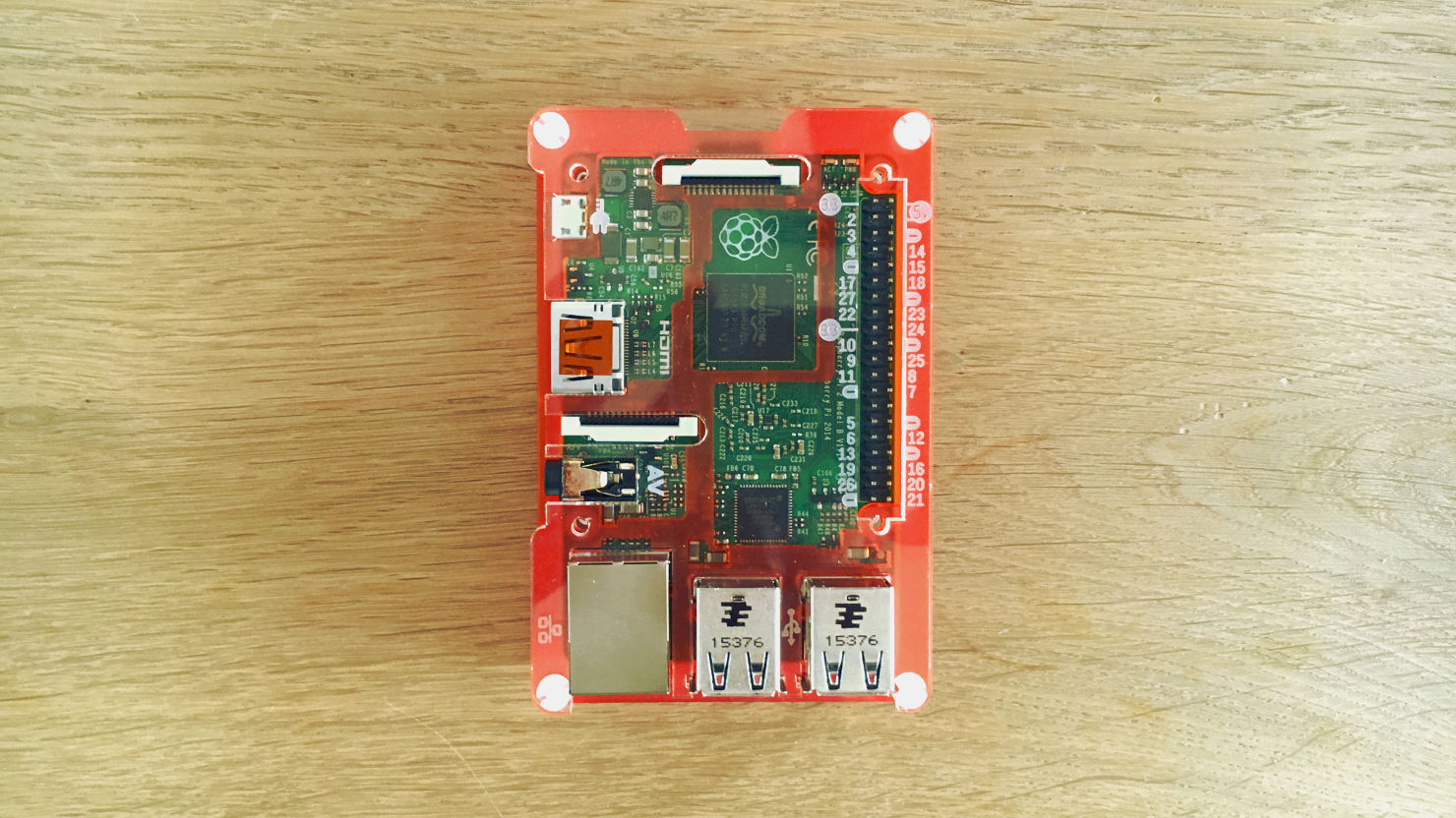 My Raspberry Pi 2 with a lovely tangerine Pibow case