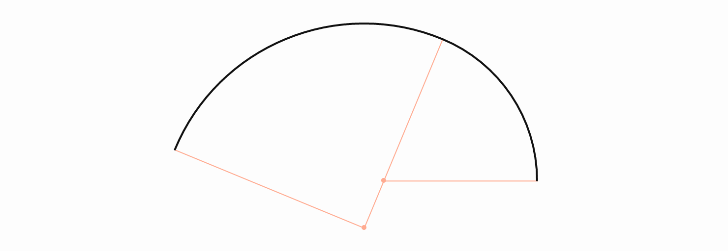 Two arcs with different radii joined together in a smooth way